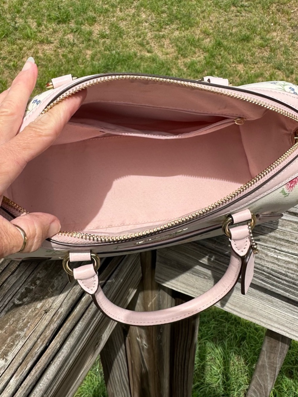 Coach Rowen Floral Satchel Handbag - Picture 6 of 8